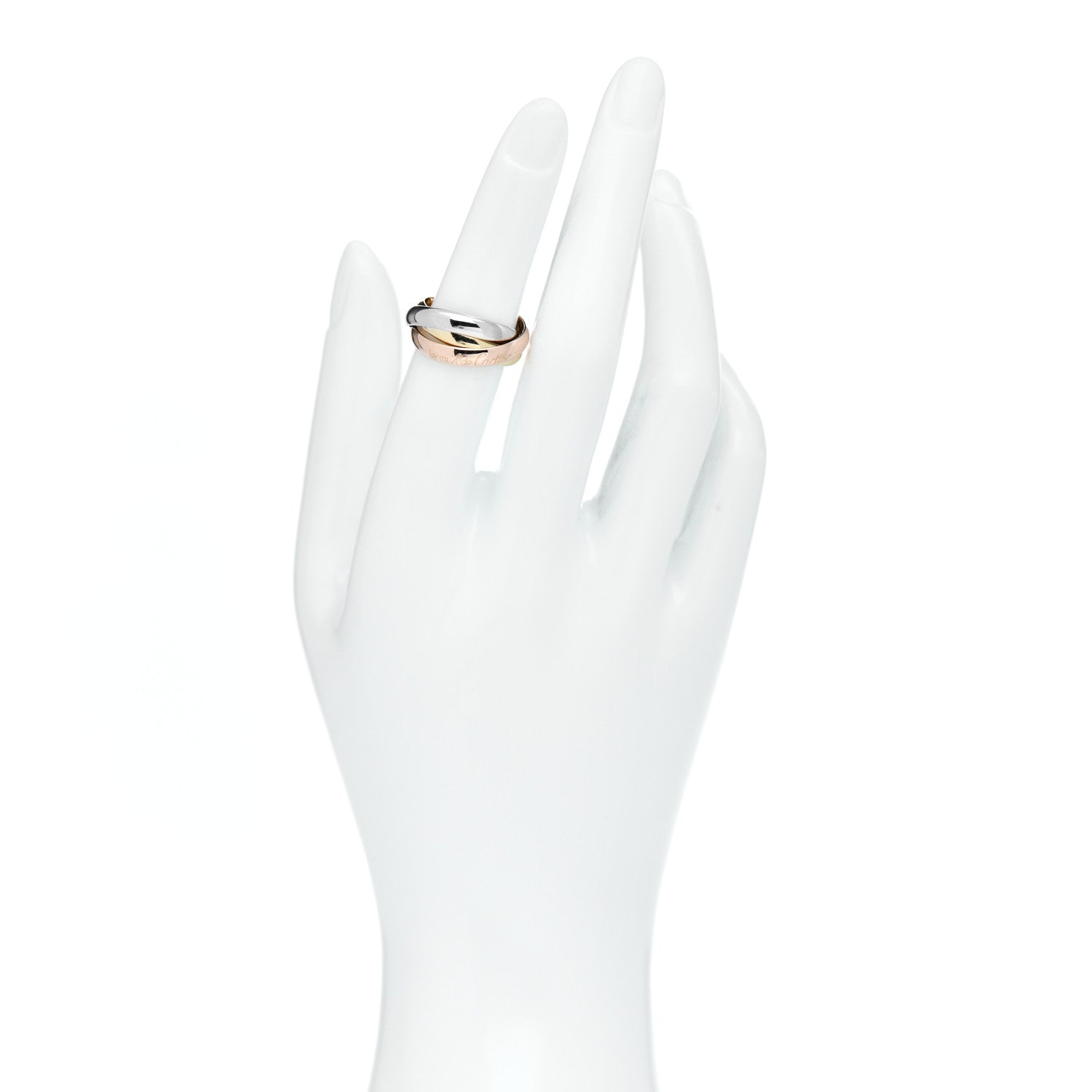 Cartier 18K Pink Yellow White Gold Classic Les Must De Cartier Trinity Ring 51 5.75 2 of 4
