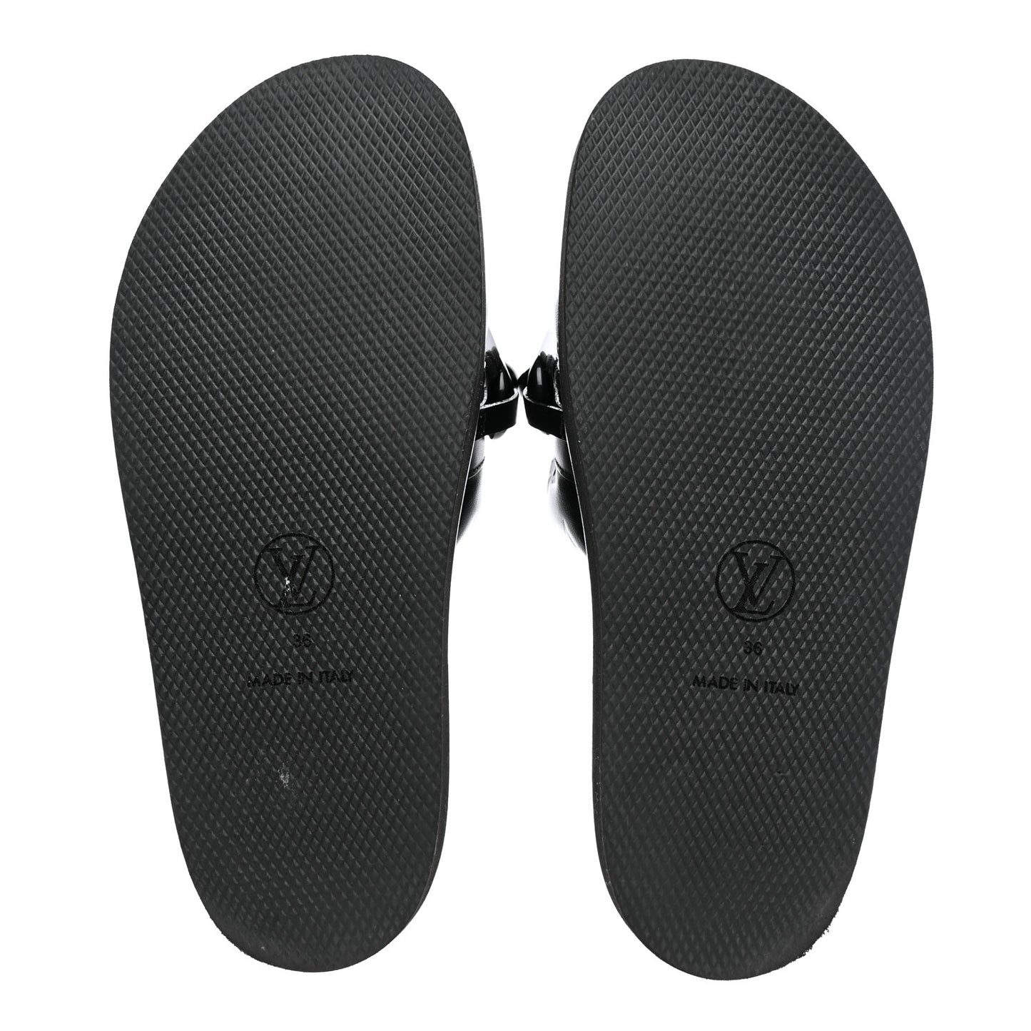 Calfskin Embossed Monogram Sunset Flat Comfort Mule 36 Black