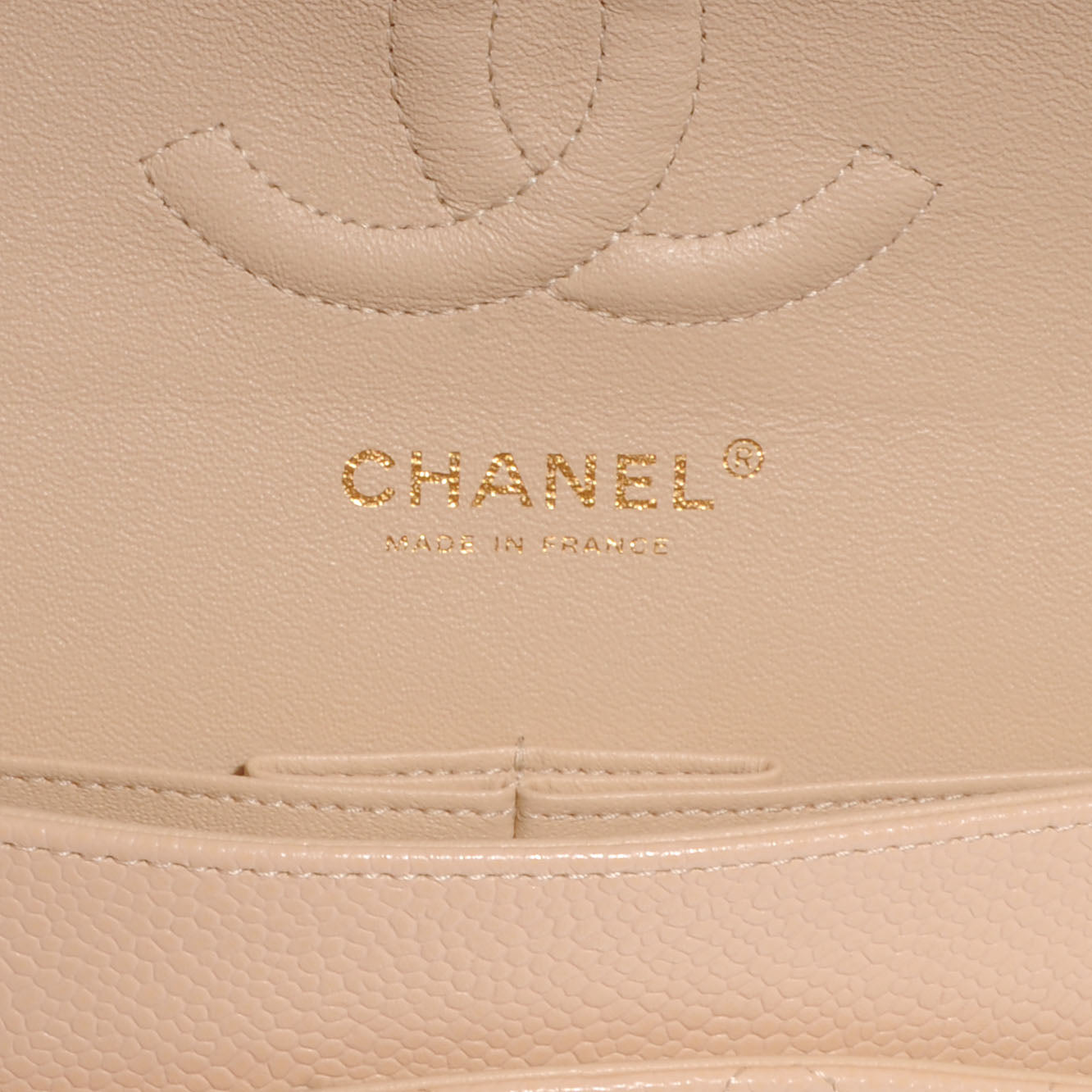 Chanel Caviar Quilted Medium Double Flap Beige Clair 7 of 9