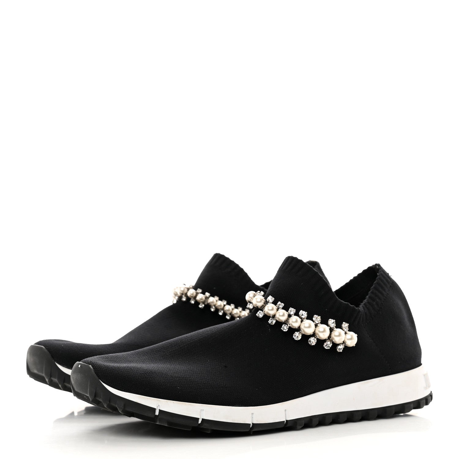 Jimmy Choo Knit Crystal Verona Sneaker 39.5 Black 3 of 9