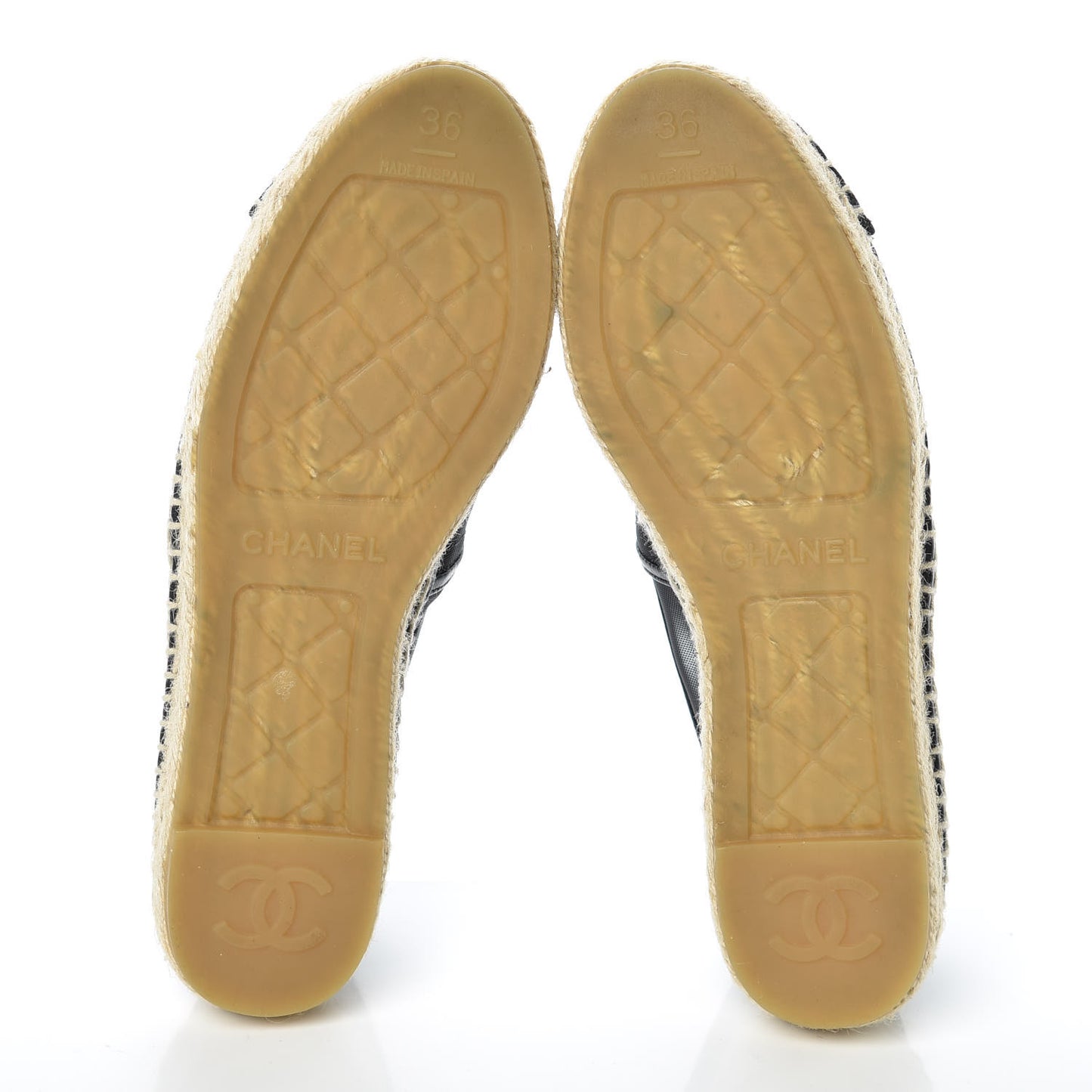 Mesh Grosgrain CC Espadrilles 36 Black