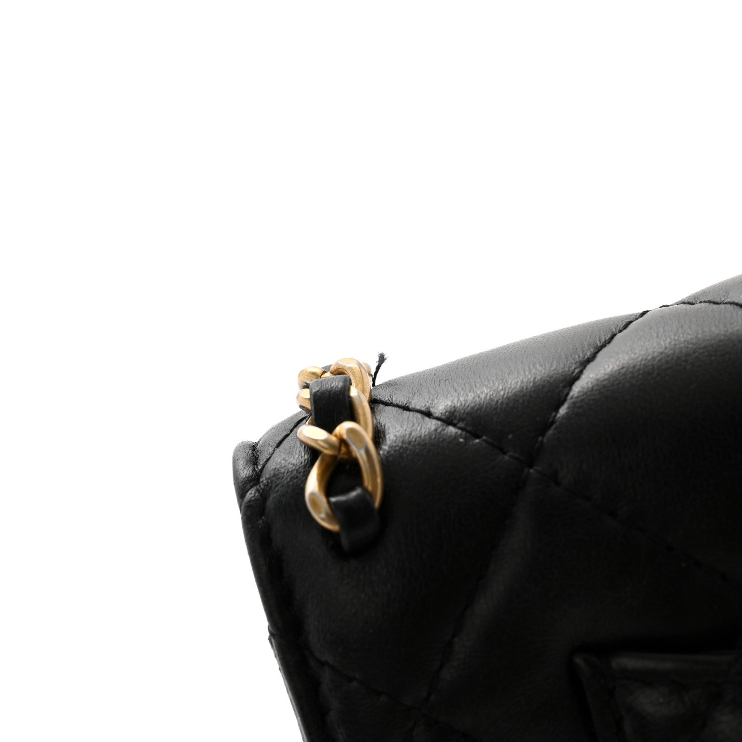 Chanel Lambskin Quilted Chain Around Wallet On Chain WOC Black 11 of 13
