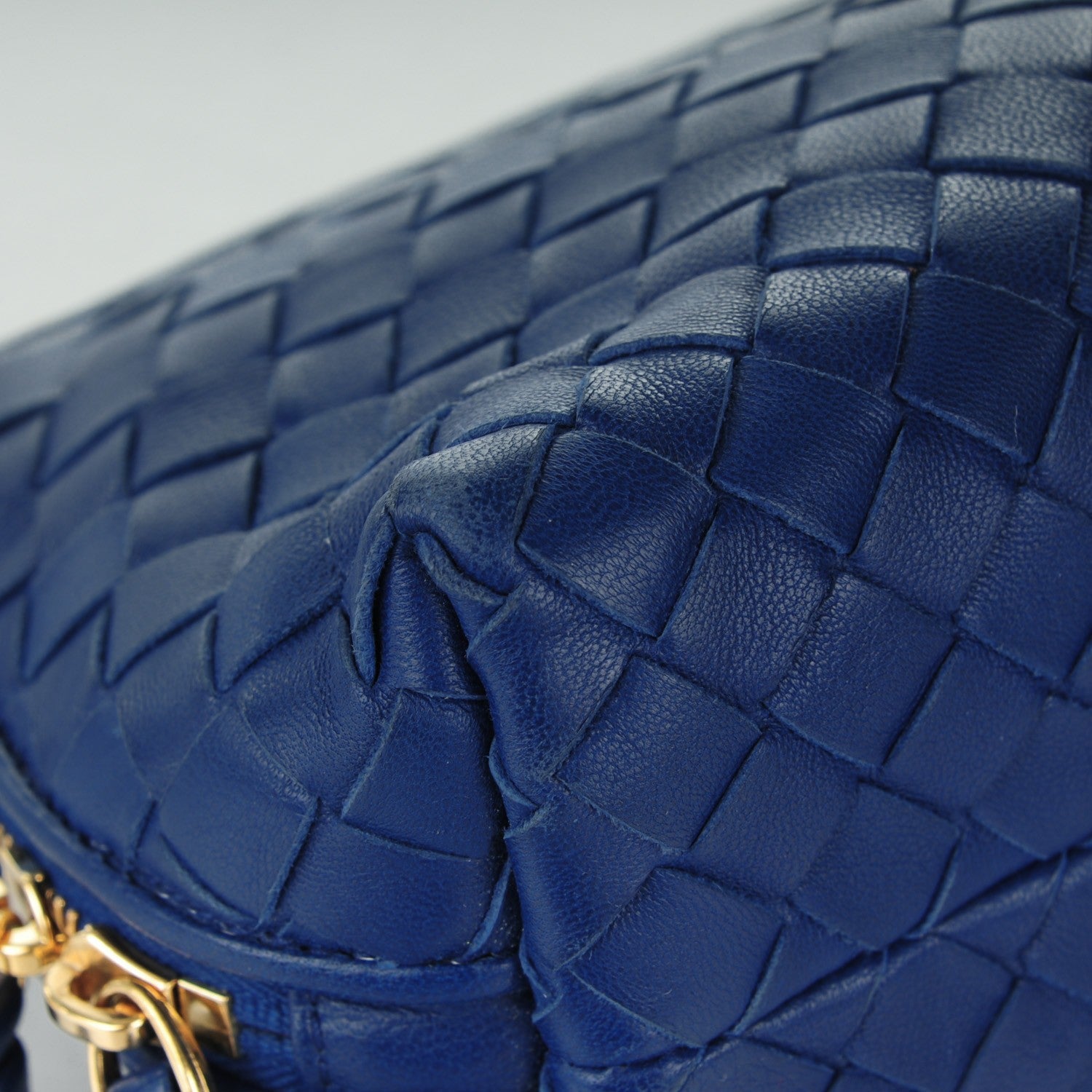 Bottega Veneta Nappa Intrecciato Cosmetic Case Cobalt 9 of 10
