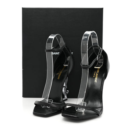 Saint Laurent Calfskin Opyum 110 Sandals 38.5 Black Silver 8 of 8