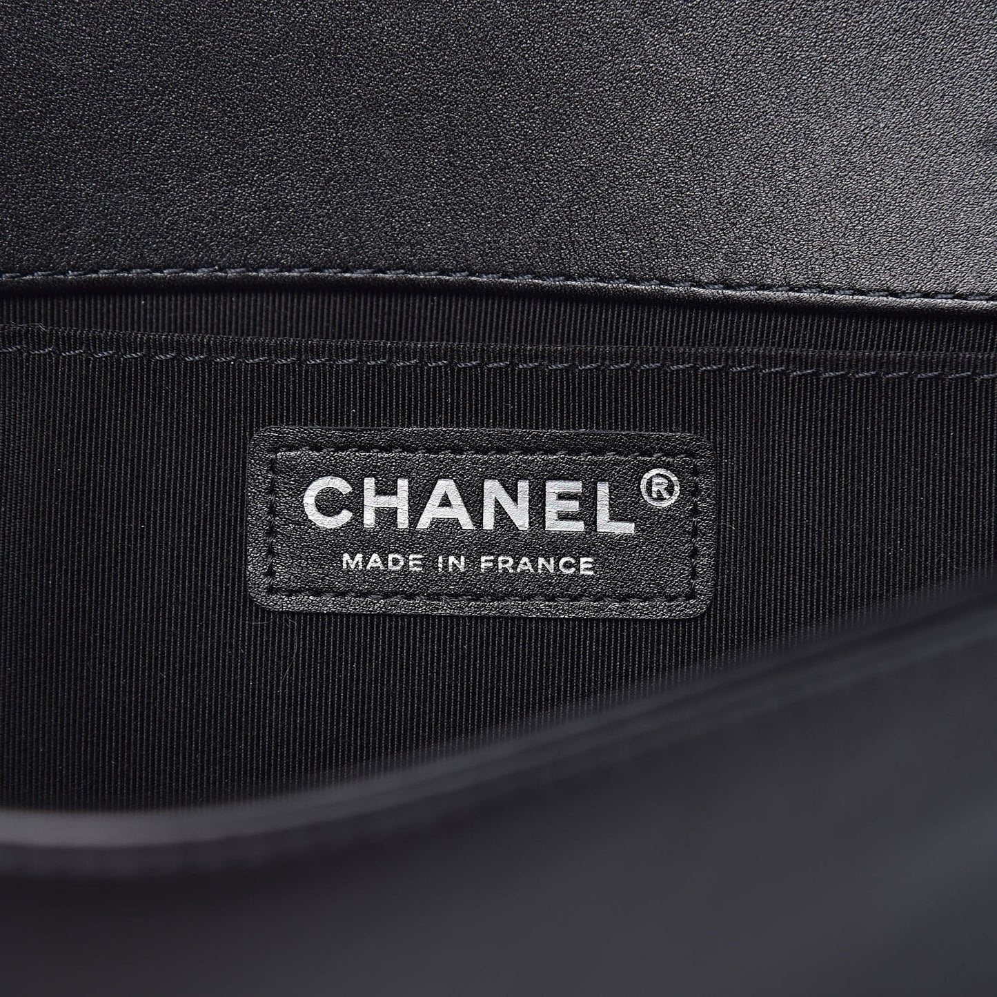 Calfskin Chevron Medium Boy Flap Black