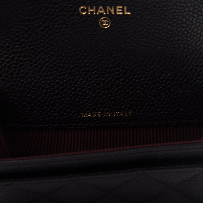 Chanel Caviar Quilted Flap Card Holder Wallet Black 7 of 9