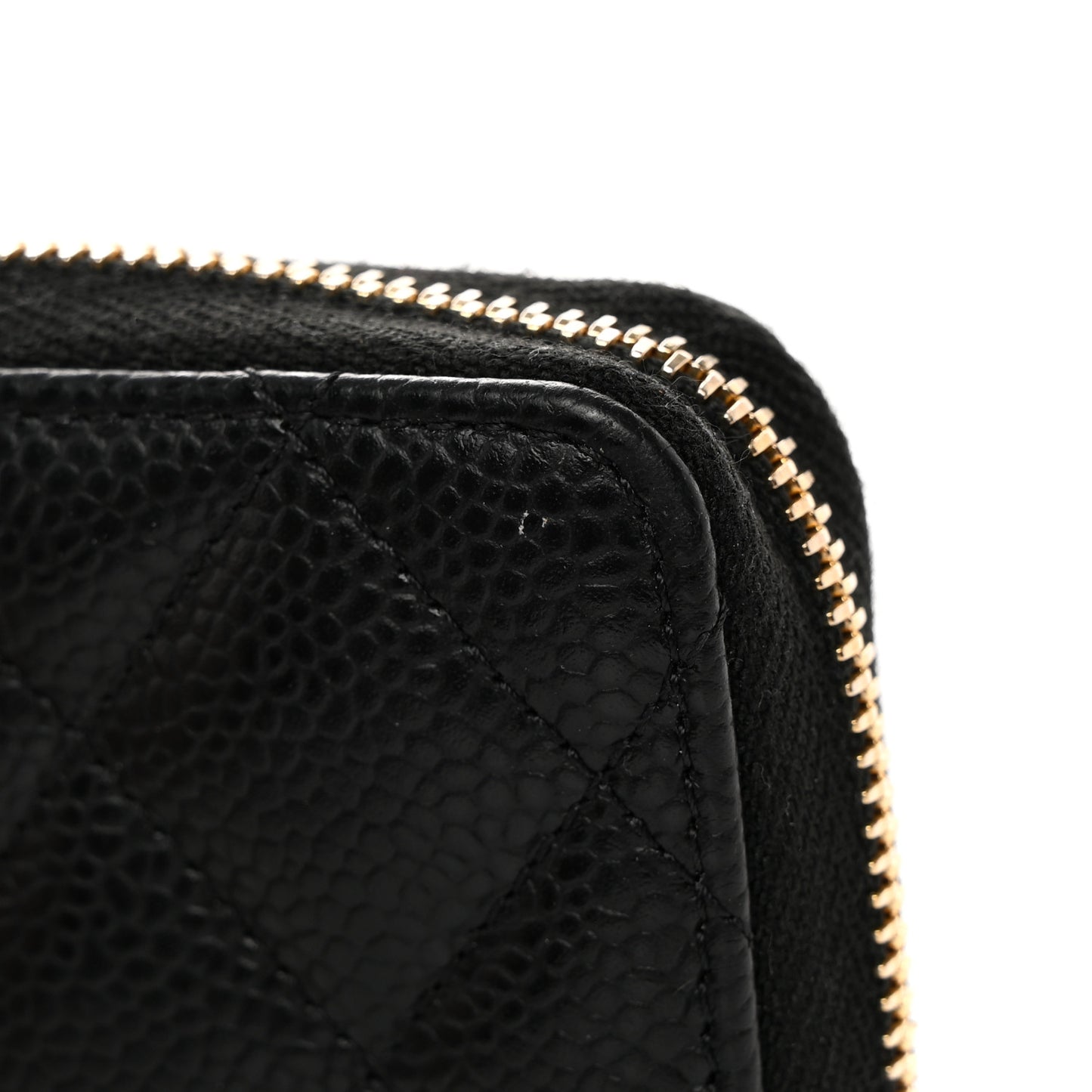 Caviar Quilted Zip Coin Purse Black