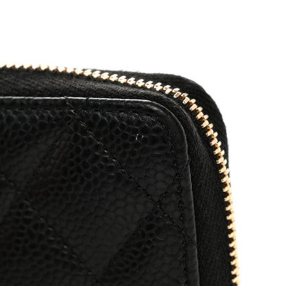 Chanel Caviar Quilted Zip Coin Purse Black 9 of 12