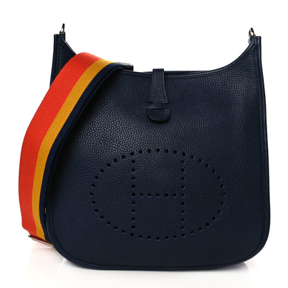 Hermes Taurillon Clemence Amazone Evelyne III PM Bleu Nuit 1 of 9