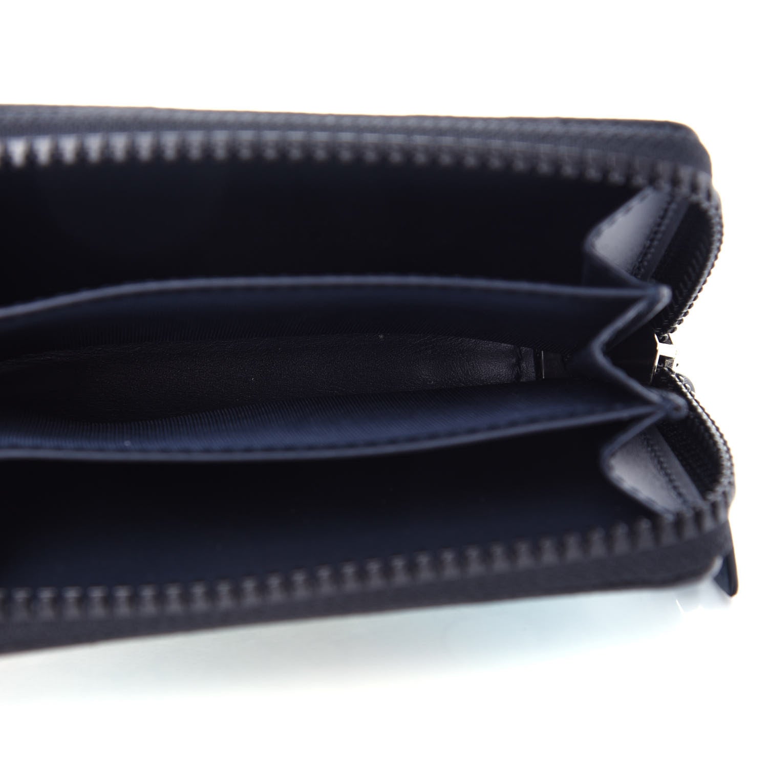Gucci GG Supreme Monogram Blooms Zip Around Card Case Wallet Beige Blue Navy 5 of 7