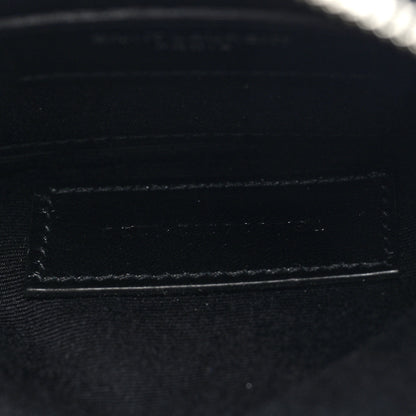 Saint Laurent Grain De Poudre Chevron Monogram Bill Pouch Black 7 of 8