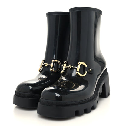 Gucci Rubber Womens Horsebit Ankle Boots 36 Black 3 of 8