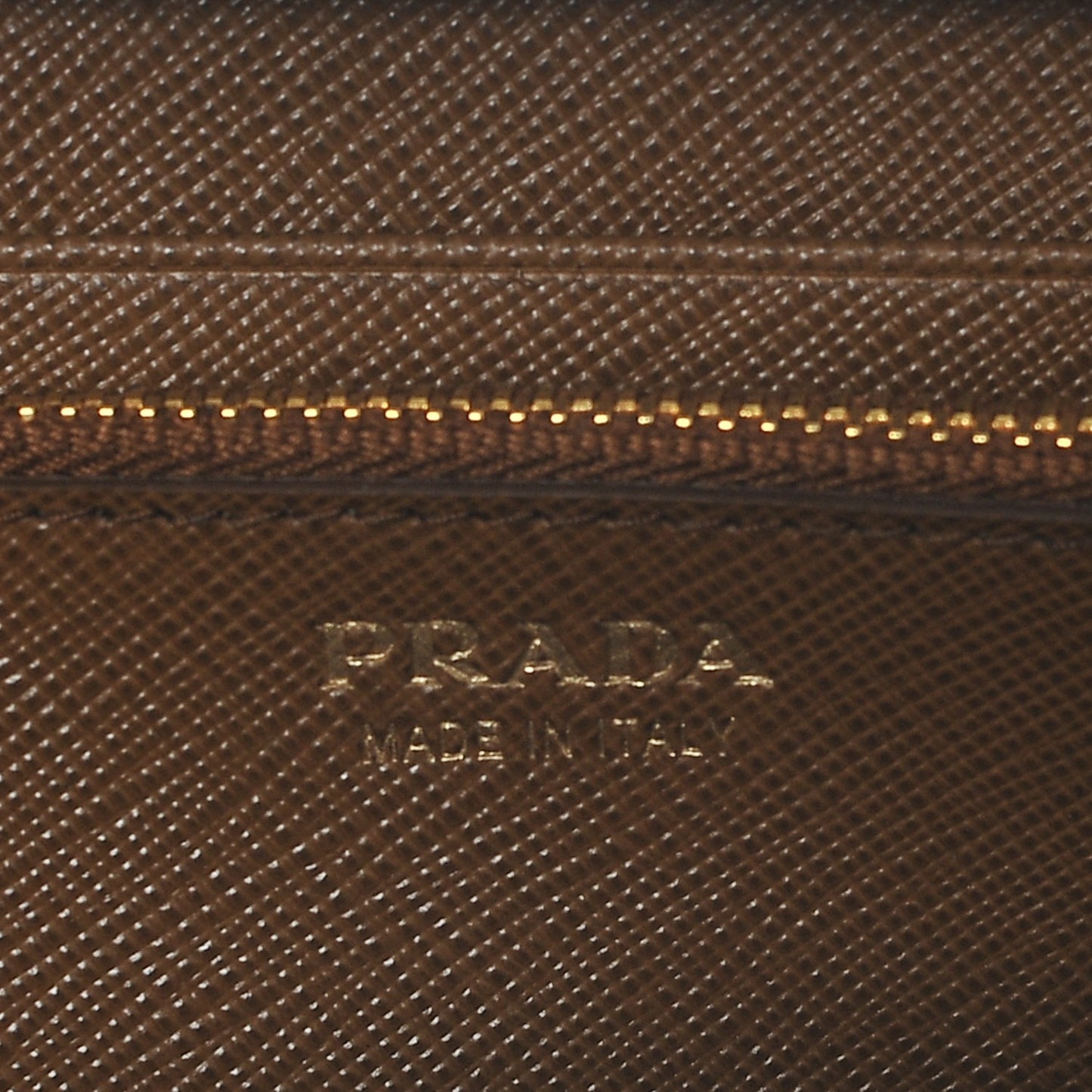 Saffiano Metal Zip Around Wallet Cannella