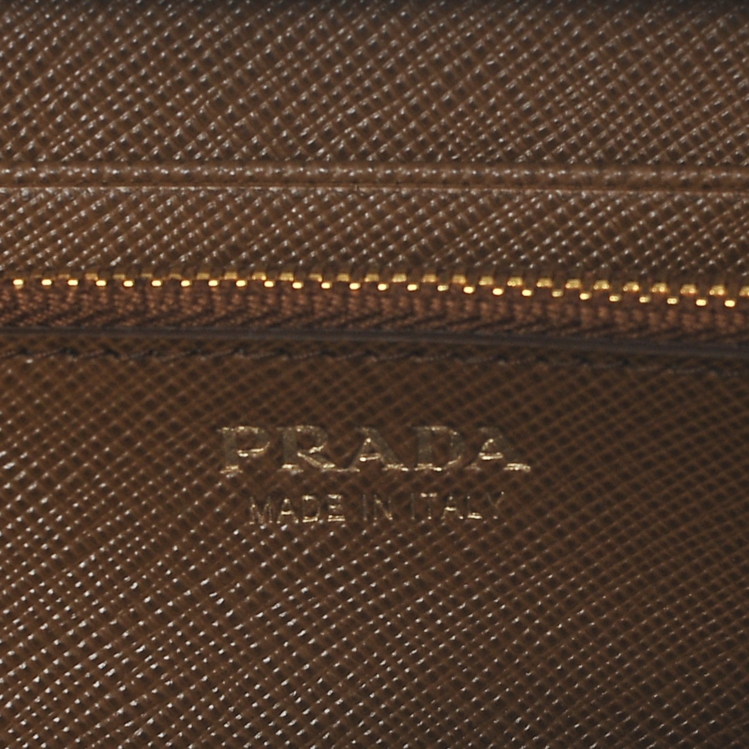 Prada Saffiano Metal Zip Around Wallet Cannella 6 of 6