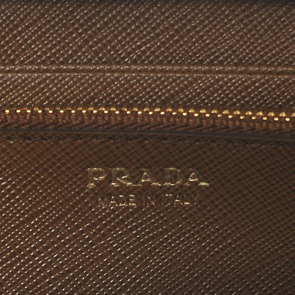 Prada Saffiano Metal Zip Around Wallet Cannella 6 of 6