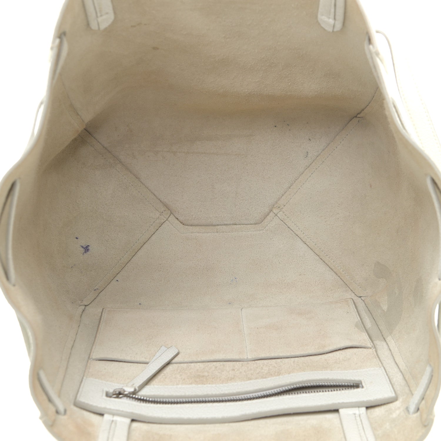 Celine Soft Grained Calfskin Small Belt Cabas Light Grey 7 of 18
