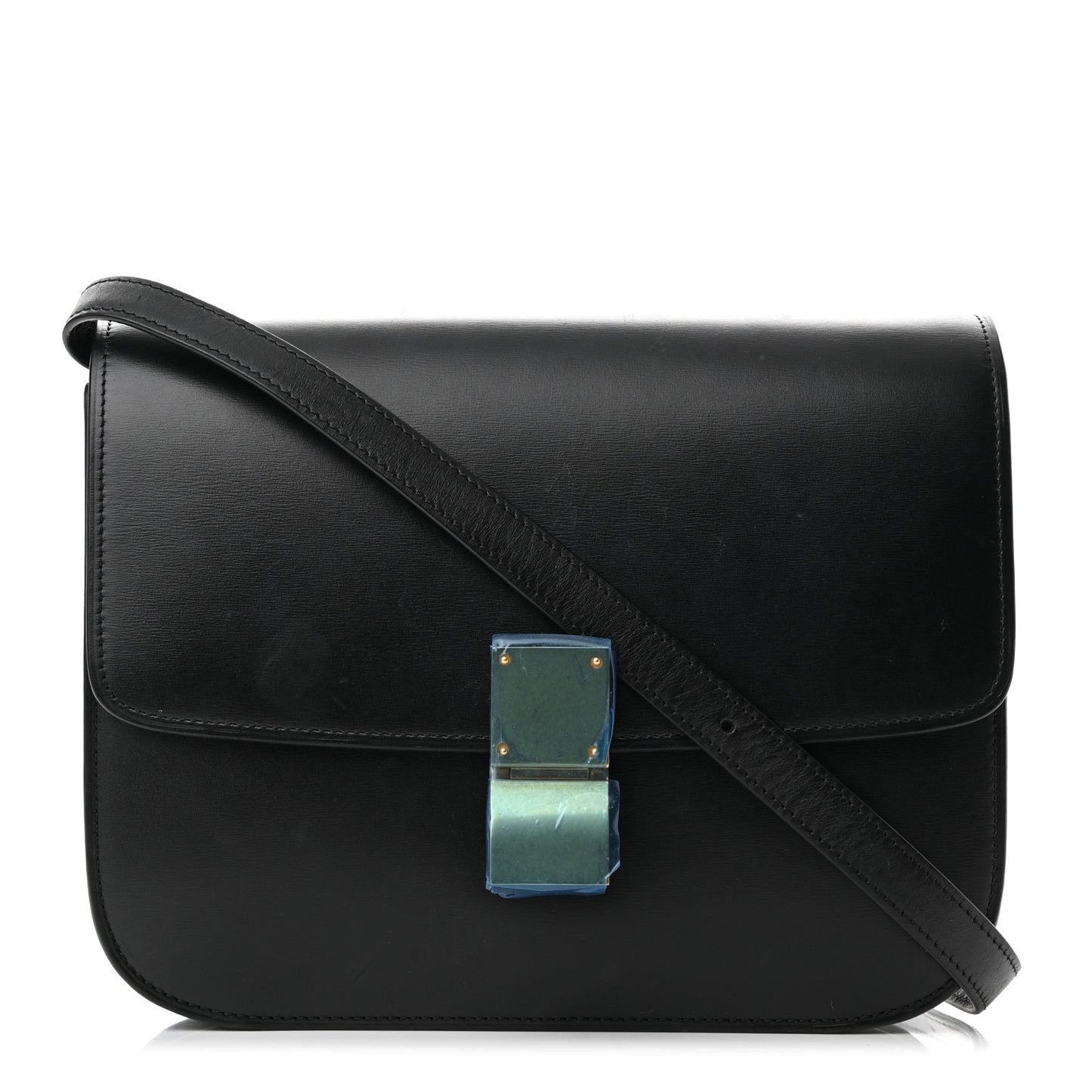 Box Calfskin Medium Classic Box Flap Bag Black