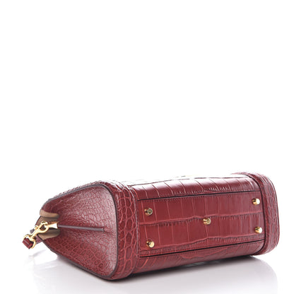 Alexander McQueen Calfskin Crocodile Embossed Heroine 30 Red 4 of 11