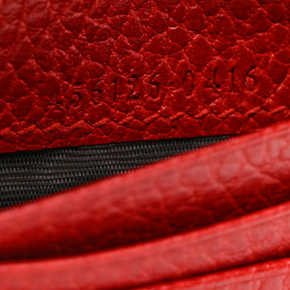 Gucci Pebbled Calfskin GG Marmont Card Case Hibiscus Red 7 of 7