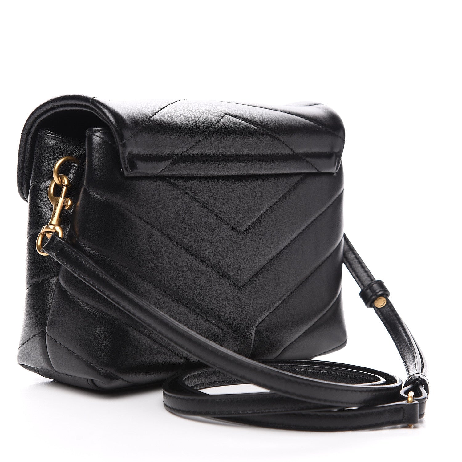 Saint Laurent Calfskin Y Quilted Monogram Toy Loulou Crossbody Bag Black 2 of 9