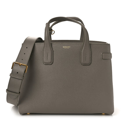 Burberry Grainy Calfskin House Check Medium Banner Tote Taupe Brown 1 of 8
