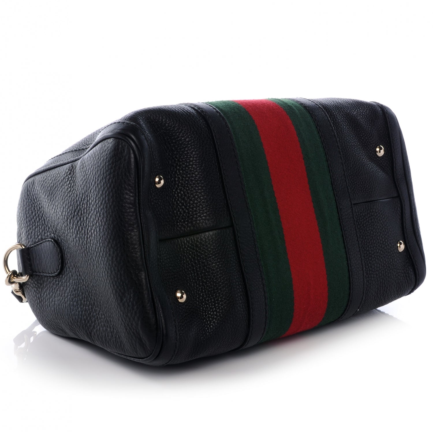 Gucci Leather Vintage Web Medium Boston Black 4 of 7
