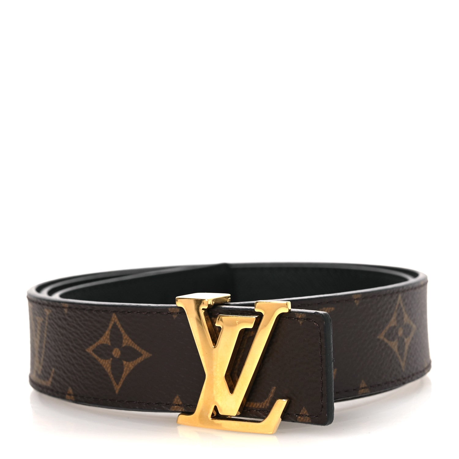 Louis Vuitton Calfskin Monogram 30mm LV Initiales Reversible Belt 85 34 Black 2 of 8