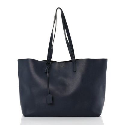 Saint Laurent Calfskin Large Shopping Tote Deep Marine 3 of 20