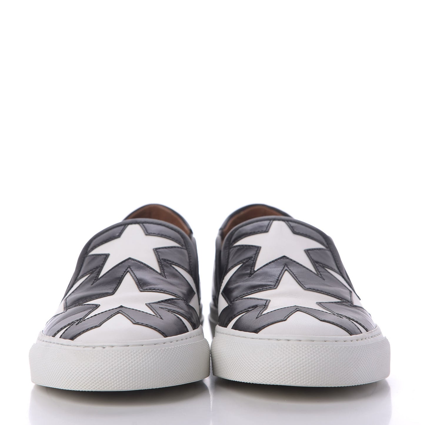 Calfskin Skate Star Print Slip On Sneakers 37.5 Black White