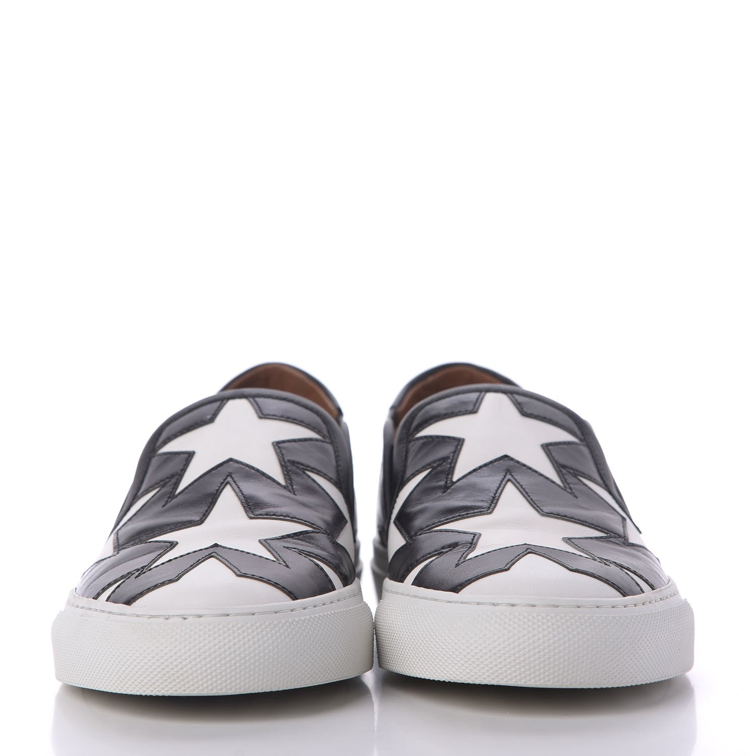 Givenchy Calfskin Skate Star Print Slip On Sneakers 37.5 Black White 3 of 12