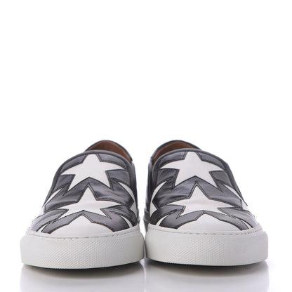 Givenchy Calfskin Skate Star Print Slip On Sneakers 37.5 Black White 3 of 12