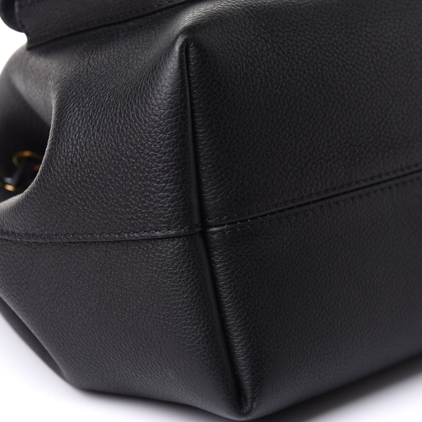 Calfskin Lockme Bucket MM Black
