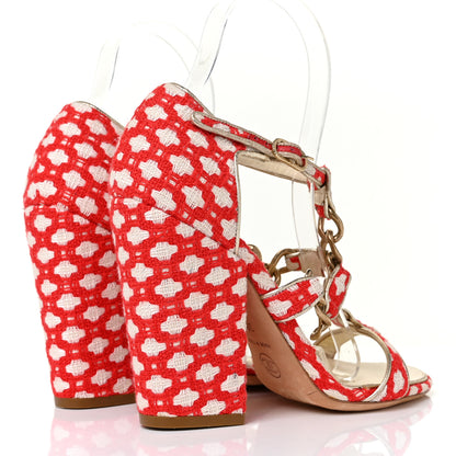 Chanel Tweed CC Chain Sandals 36 Rogue Ecru 4 of 7
