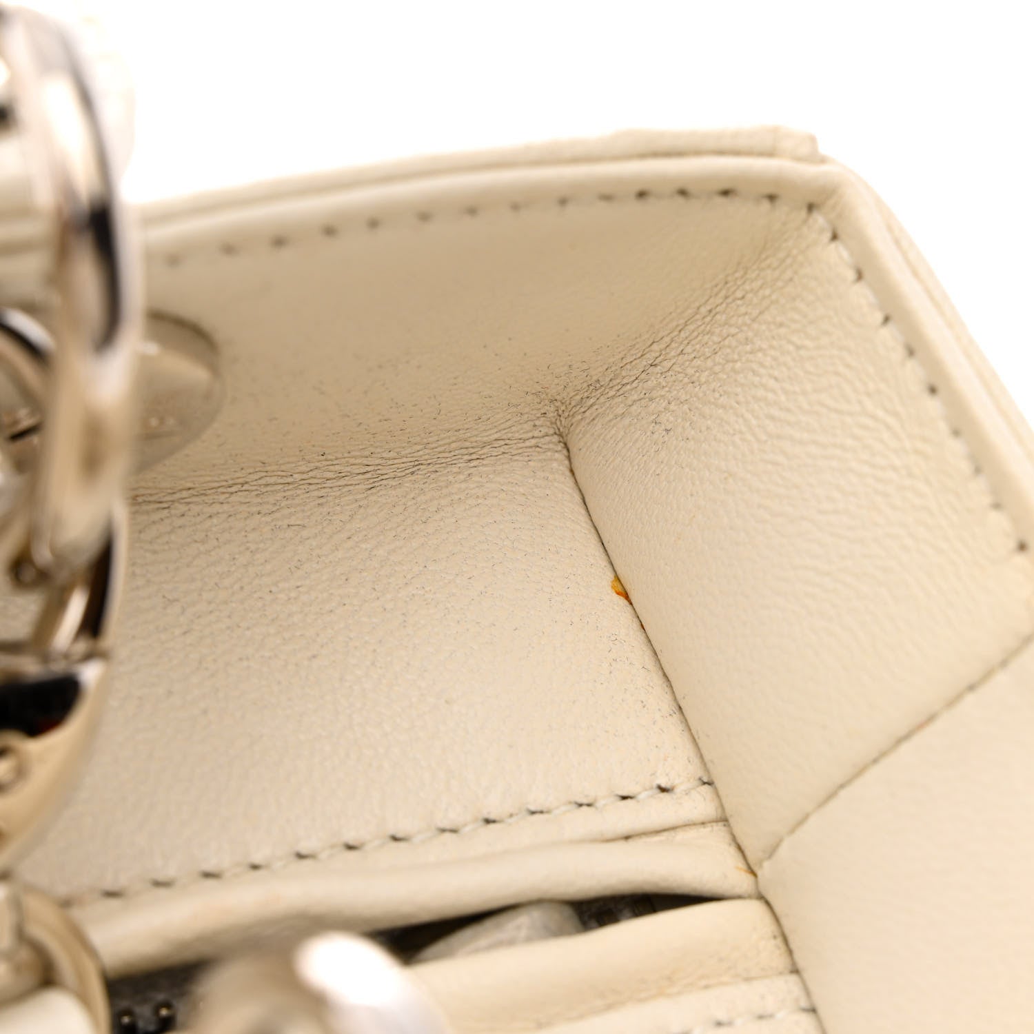 Christian Dior Lambskin Embroidered Sequin Medium Flower Lady Dior Off White 13 of 17