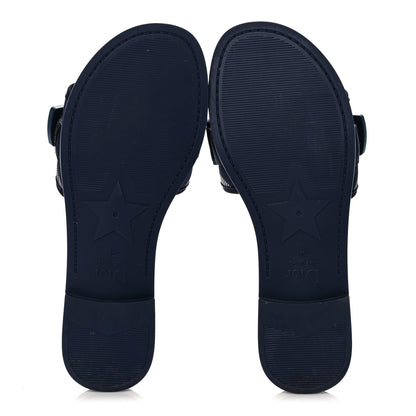 Christian Dior Technical Stretch Fabric Camouflage Dio(r)evolution Slide Sandals 39 Deep Blue 5 of 9