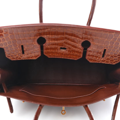 Hermes Shiny Porosus Crocodile Birkin 35 Etrusque 16 of 35