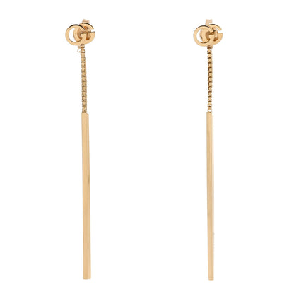Gucci 18K Yellow Gold Running G Drop Chain Earrings 1 of 5