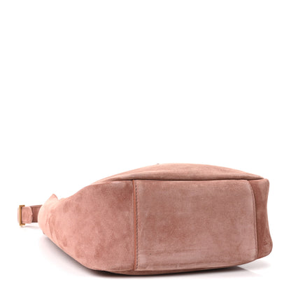 Saint Laurent Suede Calfskin Small Le 5 A 7 Soft Hobo  Barely Pink 4 of 10