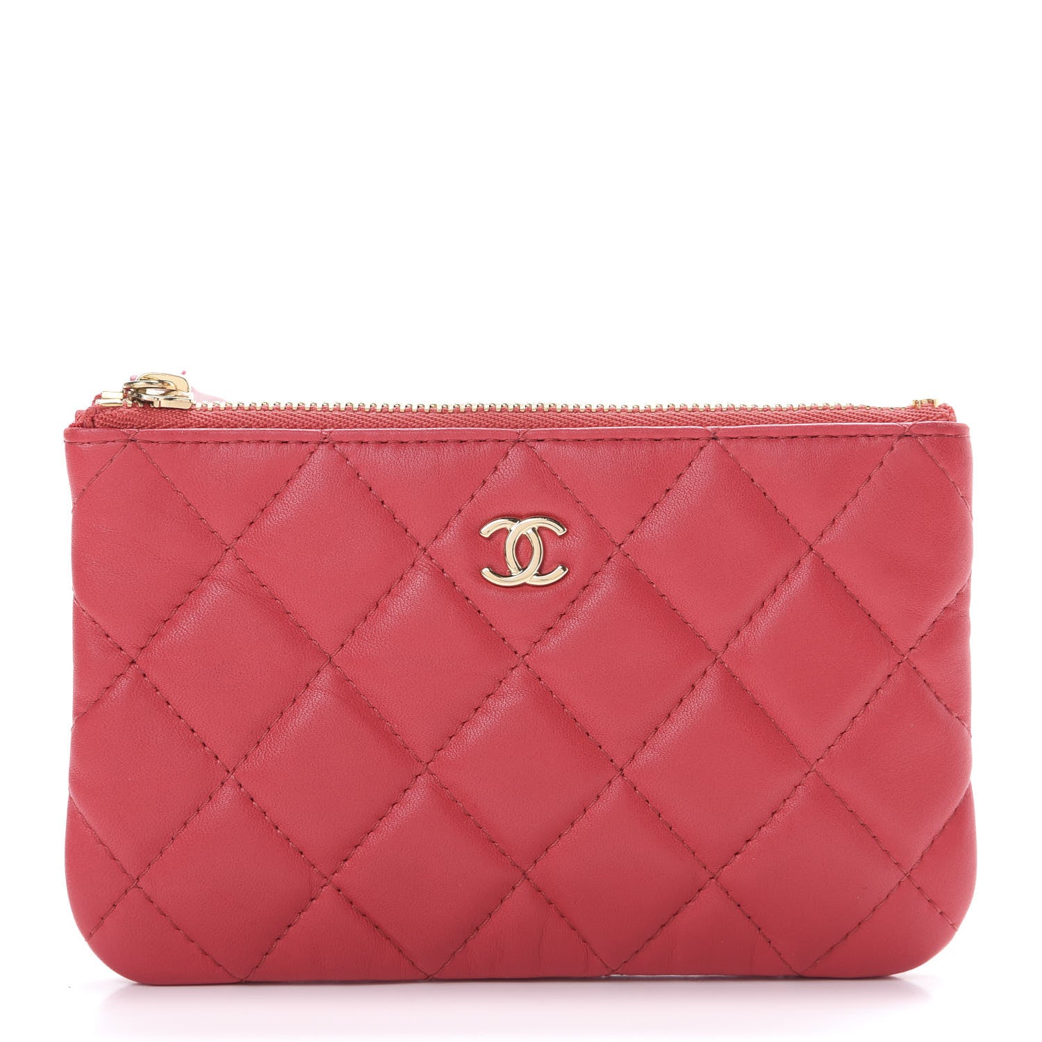 Chanel Lambskin Quilted Cosmetic Case Red 1 of 7