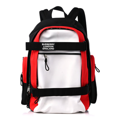 Burberry Nylon Large Nevis Backpack White Red Black 1 of 15