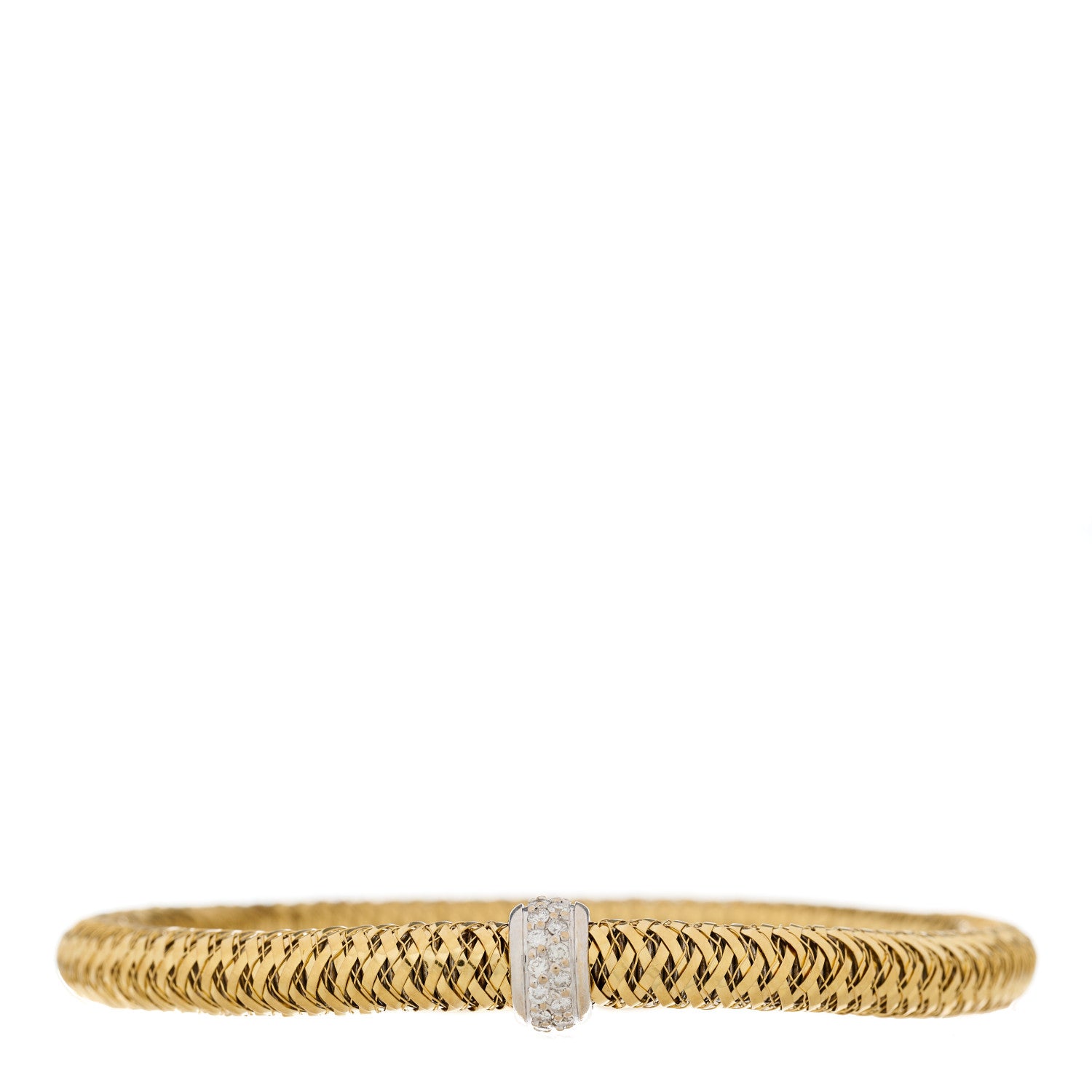 Roberto Coin 18K Yellow White Gold Diamond Primavera Bracelet 1 of 4