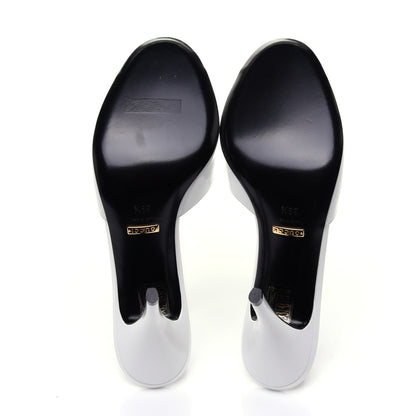 Gucci Polished Calfskin Scarlet Mid Heel Slide Sandals 39.5 Great White 9 of 12