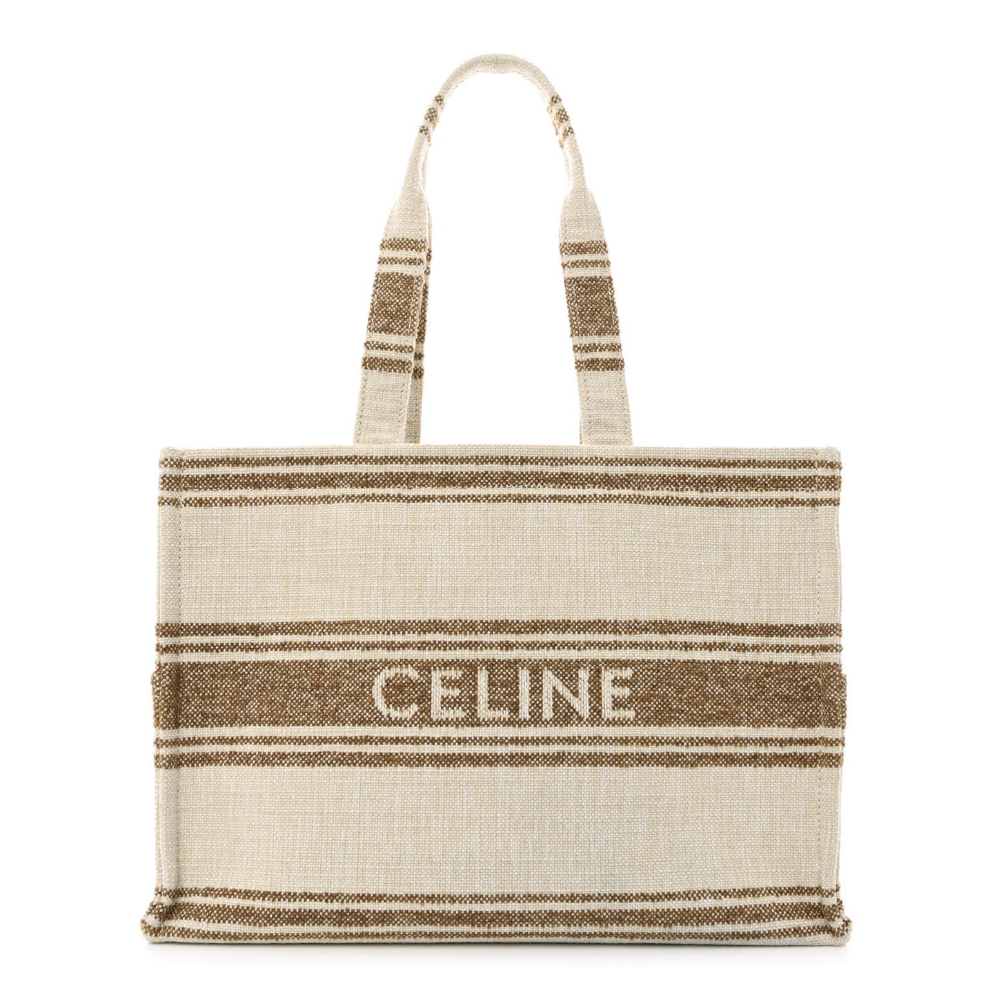 Canvas Calfskin Jacquard Cabas Tobacco Tan