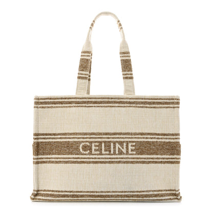 Celine Canvas Calfskin Jacquard Cabas Tobacco Tan 1 of 12