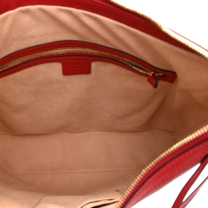Gucci Apollo Calfskin GG Dadini Embroidered Chain Hobo Hibiscus Red 5 of 11