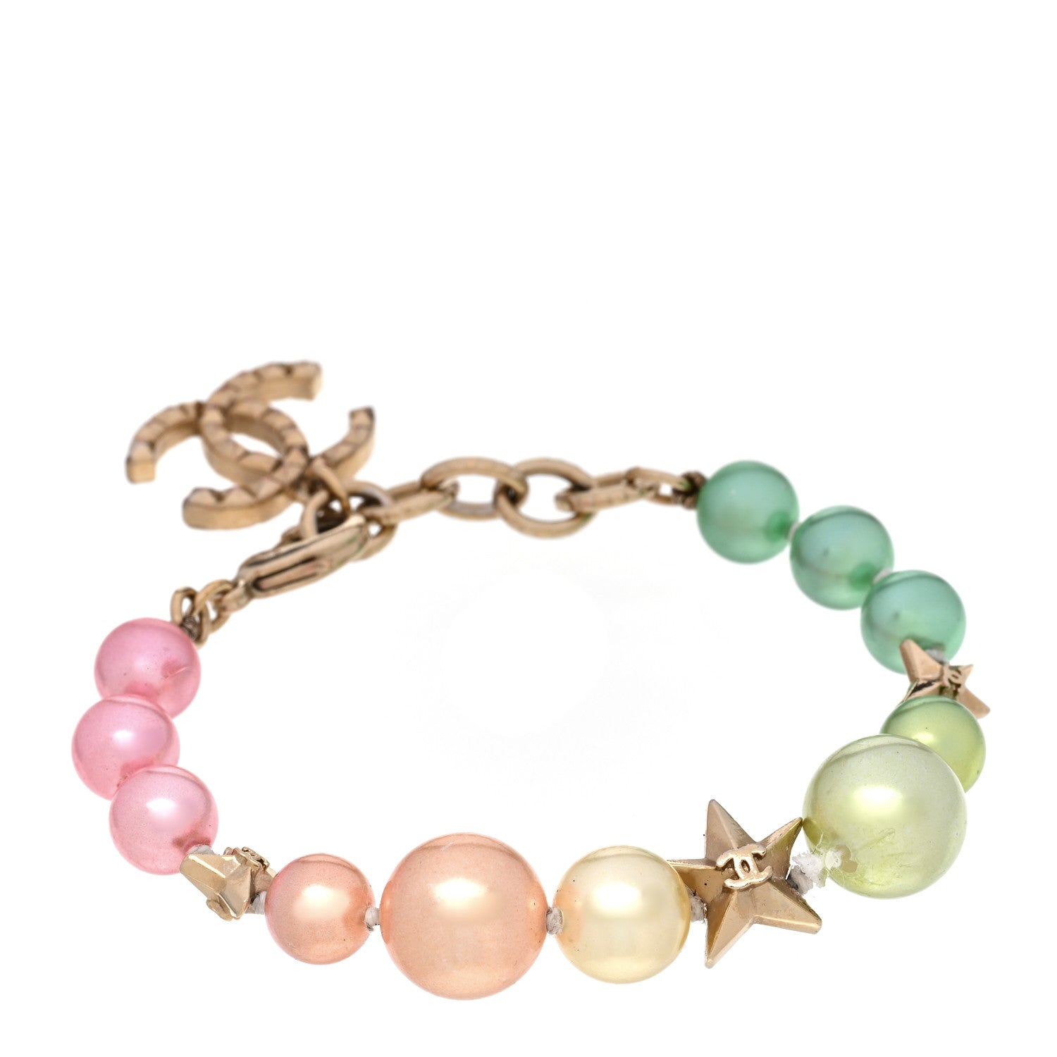 Chanel Pearl Cuba CC Bracelet Gold Multicolor 1 of 5