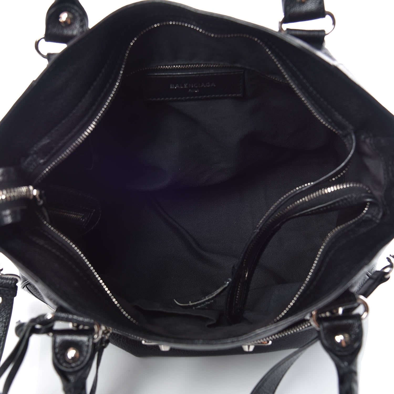Balenciaga Chevre Silver Metallic Edge Hardware Velo Black 7 of 12