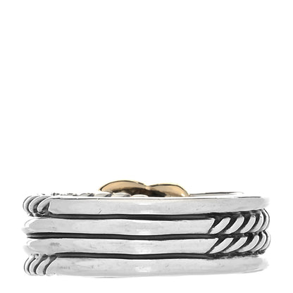 David Yurman Sterling Silver 18K Yellow Gold 6mm X Crossover Ring 49 4.75 3 of 5