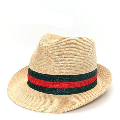 Gucci Abaca Straw Web Fedora Hat S 1 of 9
