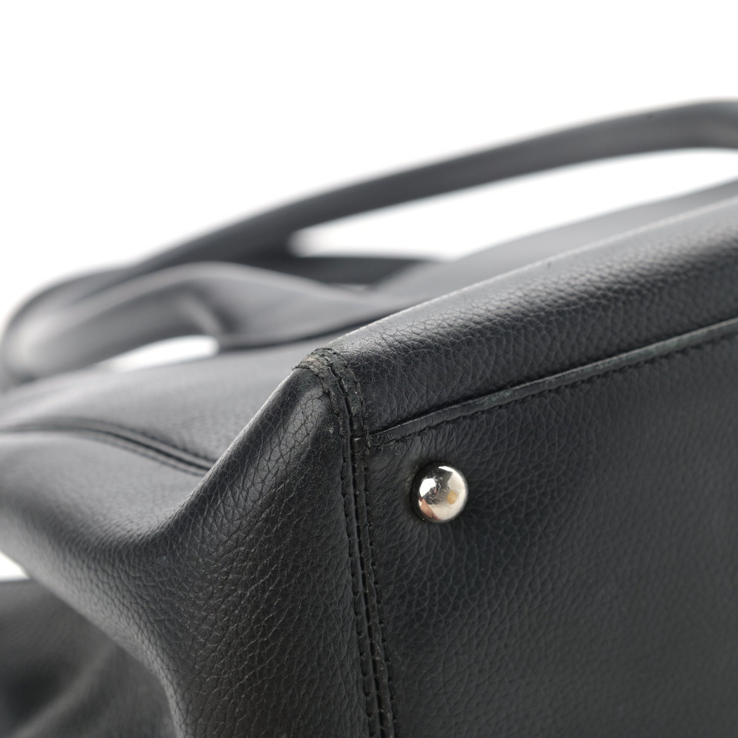 Calfskin Small Cerf Executive Shopper Tote Black